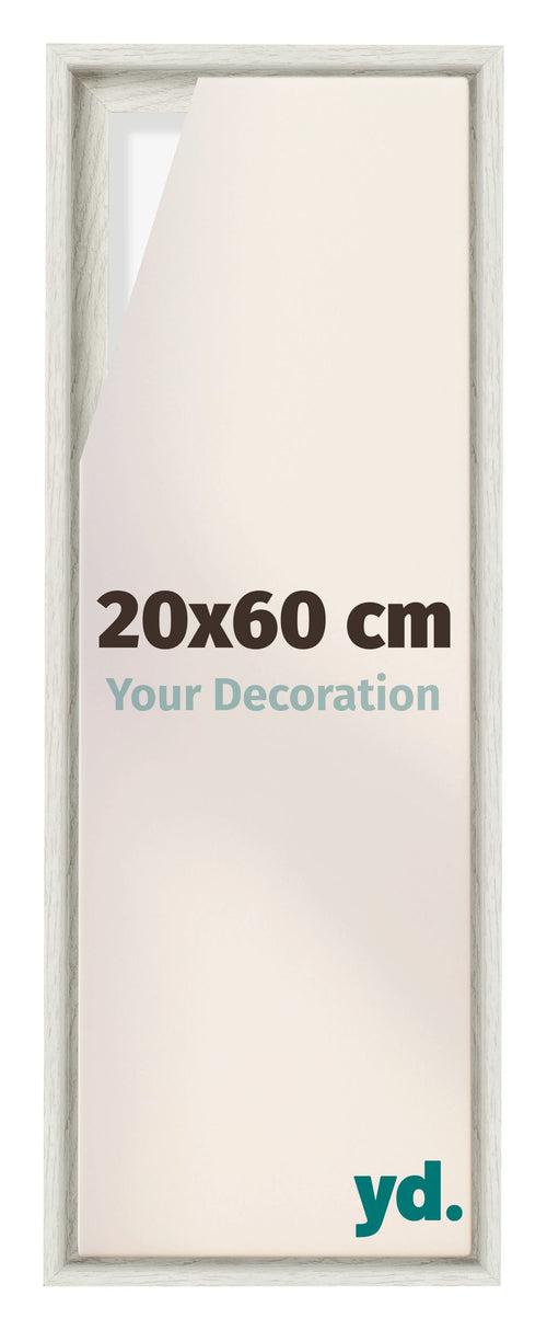 Lyon MDF Baklijst 20x60cm White Wash Voorzijde Maat | Yourdecoration.be