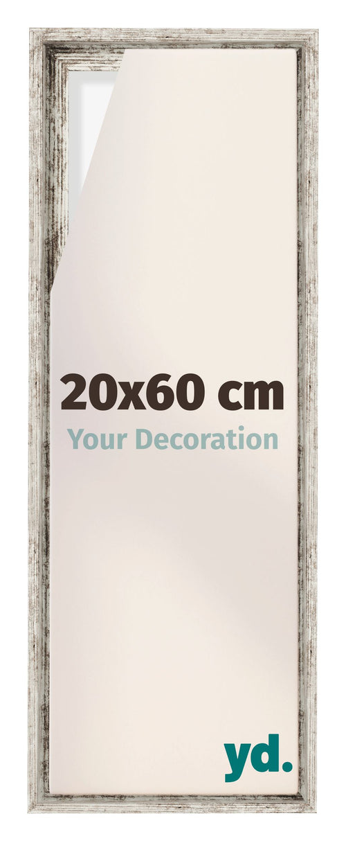 Lyon MDF Baklijst 20x60cm Wit Vintage Voorzijde Maat | Yourdecoration.be