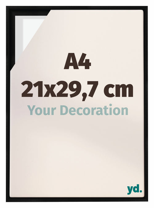 Lyon MDF Baklijst 21x29 7cm A4 Zwart Mat Voorzijde Maat | Yourdecoration.be