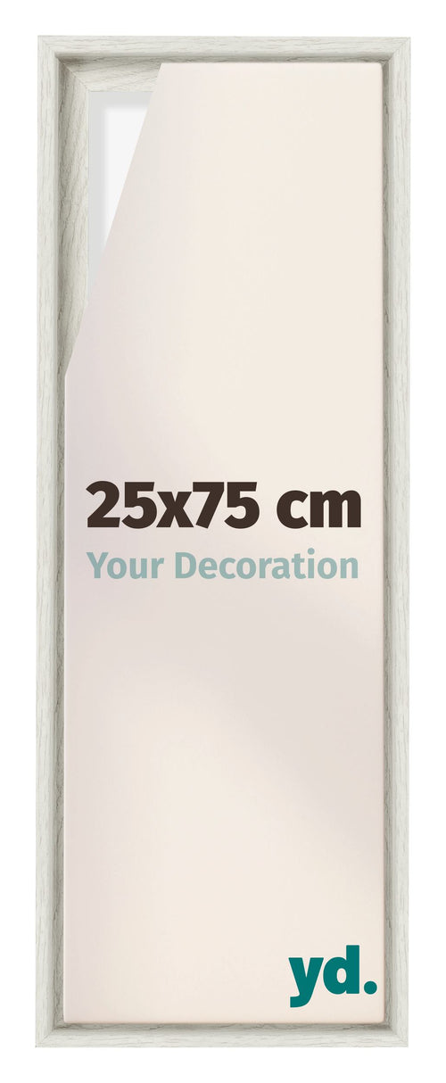 Lyon MDF Baklijst 25x75cm White Wash Voorzijde Maat | Yourdecoration.be