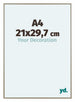 Austin Aluminium Fotokader 21x29 7cm A4 Champagne Voorzijde Maat | Yourdecoration.be
