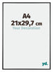 Austin Aluminium Fotokader 21x29 7cm A4 Zwart Hoogglans Voorzijde Maat | Yourdecoration.be