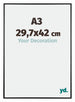 Austin Aluminium Fotokader 29 7x42cm A3 Zwart Hoogglans Voorzijde Maat | Yourdecoration.be