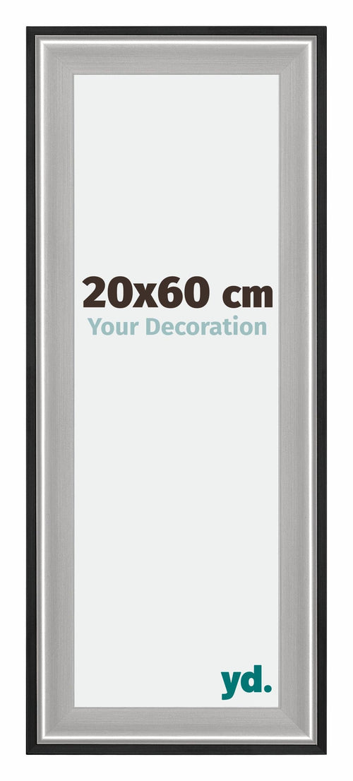 Birmingham Houten Fotokader 20x60cm Zwart Zilver Gepolijst Maat | Yourdecoration.be