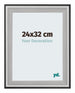 Birmingham Houten Fotokader 24x32cm Zwart Zilver Gepolijst Voorzijde Maat | Yourdecoration.be