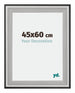 Birmingham Houten Fotokader 45x60cm Zwart Zilver gepolijst Maat | Yourdecoration.be