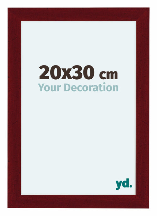 Como MDF Fotokader 20x30cm Wijnrood Geveegd Voorzijde Maat | Yourdecoration.be