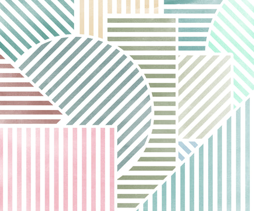 Fotobehang Jeux de Lignes Bonbon 300x250cm FLX6 039 | Yourdecoration.be