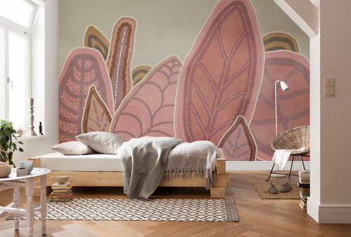 Fotobehang Papunya Leafs 350x250cm FLX7 024 Sfeer | Yourdecoration.be