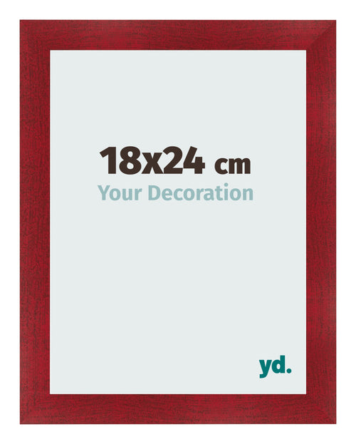 Fotokader 18x24cm Wijnrood Geveegd MDF Pisa Voorzijde Maat | Yourdecoration.be