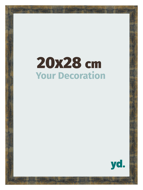 Fotokader 20x28cm Blauw Goud Gemeleerd MDF Pisa Voorzijde Maat | Yourdecoration.be