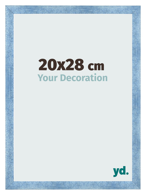 Fotokader 20x28cm Helder Blauw Geveegd MDF Pisa Voorzijde Maat | Yourdecoration.be