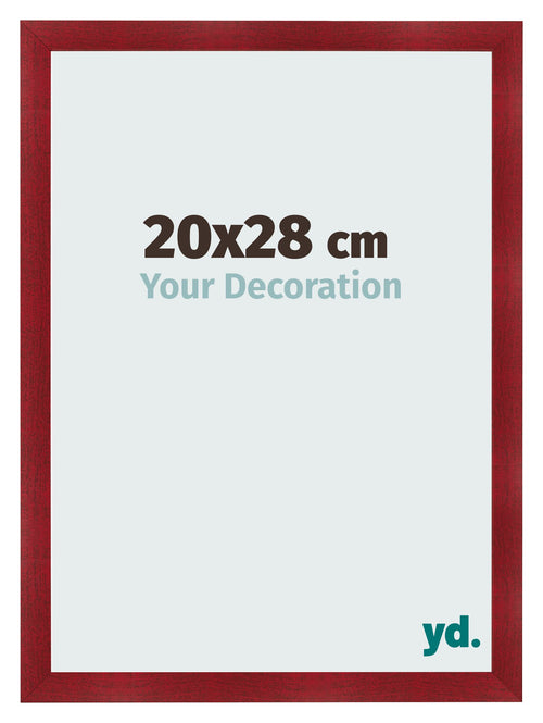 Fotokader 20x28cm Wijnrood Geveegd MDF Pisa Voorzijde Maat | Yourdecoration.be