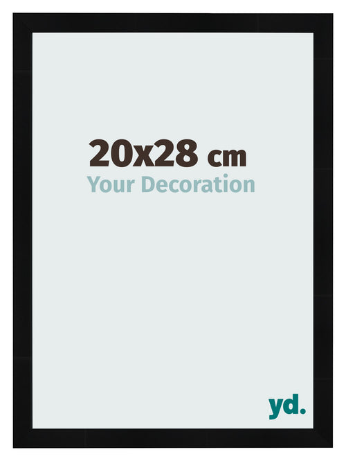 Fotokader 20x28cm Zwart Hoogglans MDF Pisa Voorzijde Maat | Yourdecoration.be