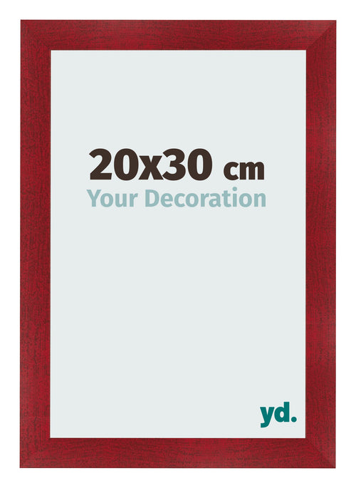 Fotokader 20x30cm Wijnrood Geveegd MDF Pisa Voorzijde Maat | Yourdecoration.be