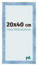 Fotokader 20x40cm Helder Blauw Geveegd MDF Pisa Voorzijde Maat | Yourdecoration.be
