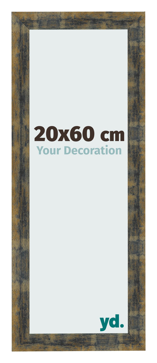 Fotokader 20x60cm Blauw Goud Gemeleerd MDF Pisa Voorzijde Maat | Yourdecoration.be