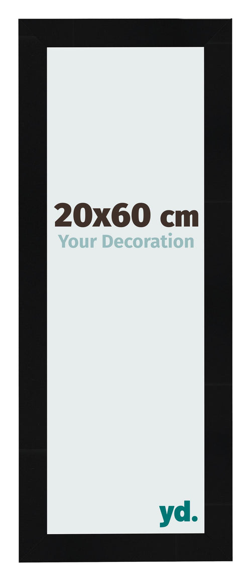 Fotokader 20x60cm Zwart Hoogglans MDF Pisa Voorzijde Maat | Yourdecoration.be