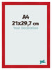 Fotokader 21x29 7cm A4 Rood MDF Pisa Voorzijde Maat | Yourdecoration.be