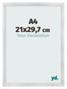 Fotokader 21x29 7cm A4 Zilver Mat MDF Pisa Voorzijde Maat | Yourdecoration.be