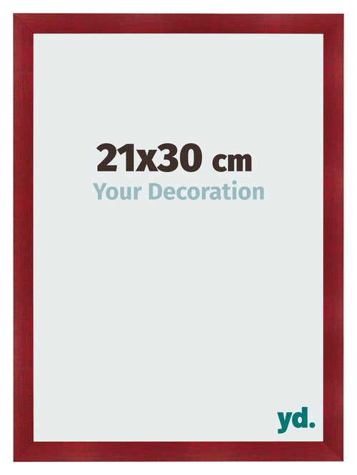 Fotokader 21x30cm Wijnrood Geveegd MDF Pisa Voorzijde Maat | Yourdecoration.be