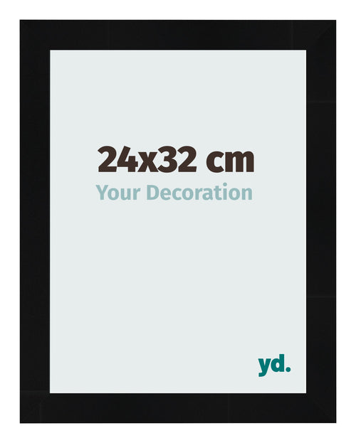 Fotokader 24x32cm Zwart Hoogglans MDF Pisa Voorzijde Maat | Yourdecoration.be