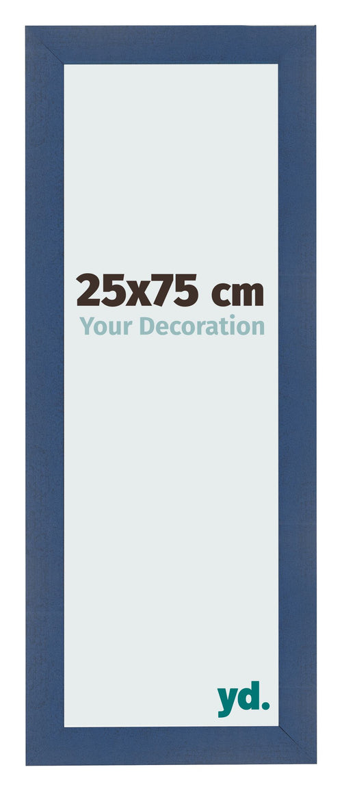 Fotokader 25x75cm Donkerblauw Geveegd MDF Pisa Voorzijde Maat | Yourdecoration.be
