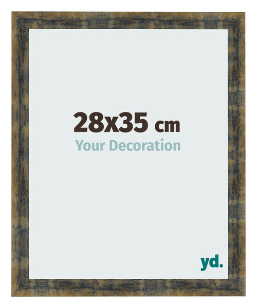 Fotokader 28x35cm Blauw Goud Gemeleerd MDF Pisa Voorzijde Maat | Yourdecoration.be