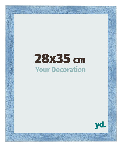 Fotokader 28x35cm Helder Blauw Geveegd MDF Pisa Voorzijde Maat | Yourdecoration.be
