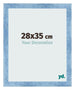 Fotokader 28x35cm Helder Blauw Geveegd MDF Pisa Voorzijde Maat | Yourdecoration.be