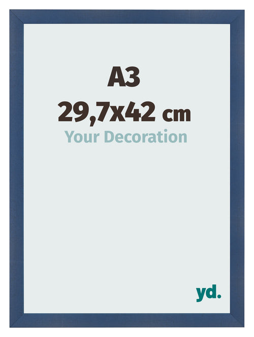 Fotokader 29 7x42cm A3 Donkerblauw Geveegd MDF Pisa Voorzijde Maat | Yourdecoration.be