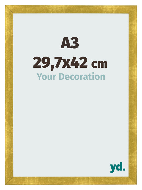 Fotokader 29 7x42cm A3 Goud Vintage MDF Pisa Voorzijde Maat | Yourdecoration.be