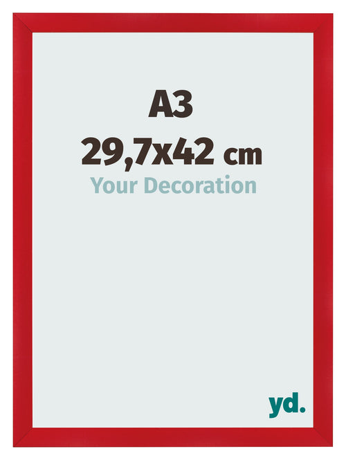 Fotokader 29 7x42cm A3 Rood MDF Pisa Voorzijde Maat | Yourdecoration.be