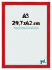Fotokader 29 7x42cm A3 Rood MDF Pisa Voorzijde Maat | Yourdecoration.be