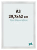Fotokader 29 7x42cm A3 Zilver Mat MDF Pisa Voorzijde Maat | Yourdecoration.be