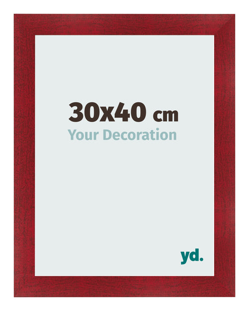 Fotokader 30x40cm Wijnrood Geveegd MDF Pisa Voorzijde Maat | Yourdecoration.be
