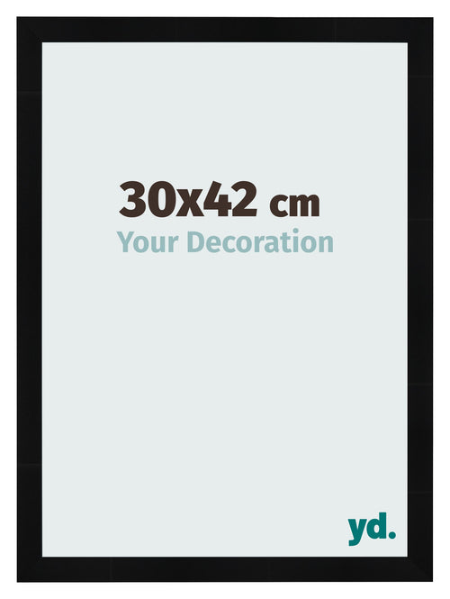 Fotokader 30x42cm Zwart Hoogglans MDF Pisa Voorzijde Maat | Yourdecoration.be