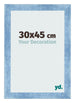 Fotokader 30x45cm Helder Blauw Geveegd MDF Pisa Voorzijde Maat | Yourdecoration.be