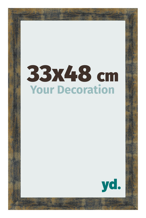 Fotokader 33x48cm Blauw Goud Gemeleerd MDF Pisa Voorzijde Maat | Yourdecoration.be