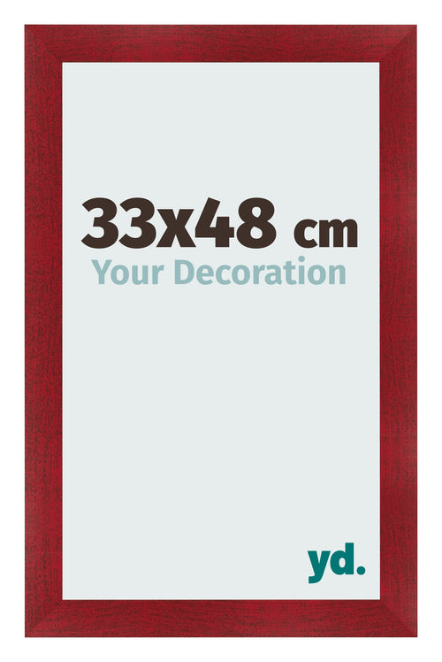 Fotokader 33x48cm Wijnrood Geveegd MDF Pisa Voorzijde Maat | Yourdecoration.be