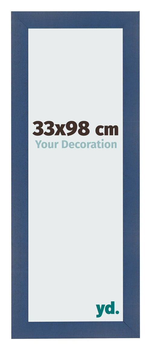 Fotokader 33x98cm Donkerblauw Geveegd MDF Pisa Voorzijde Maat | Yourdecoration.be