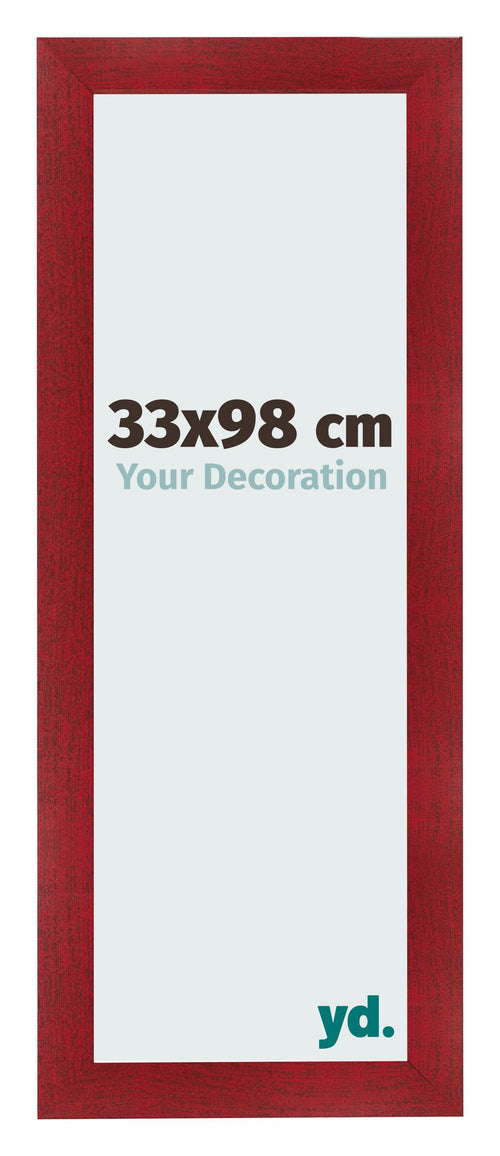 Fotokader 33x98cm Wijnrood Geveegd MDF Pisa Voorzijde Maat | Yourdecoration.be