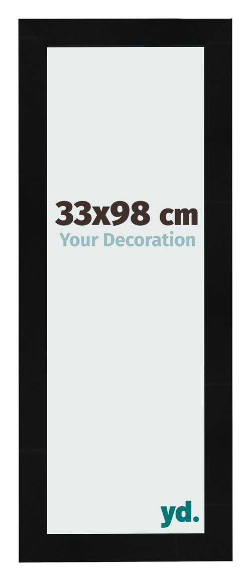 Fotokader 33x98cm Zwart Hoogglans MDF Pisa Voorzijde Maat | Yourdecoration.be