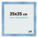 Fotokader 35x35cm Helder Blauw Geveegd MDF Pisa Voorzijde Maat | Yourdecoration.be