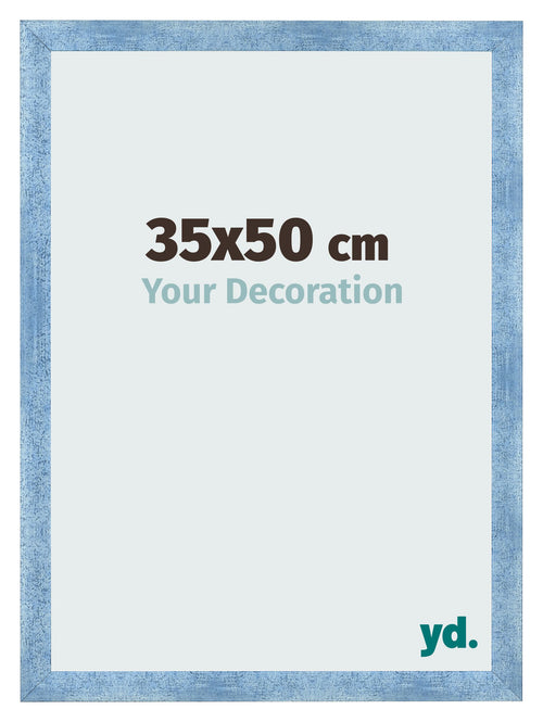 Fotokader 35x50cm Helder Blauw Geveegd MDF Pisa Voorzijde Maat | Yourdecoration.be