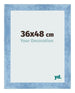 Fotokader 36x48cm Helder Blauw Geveegd MDF Pisa Voorzijde Maat | Yourdecoration.be