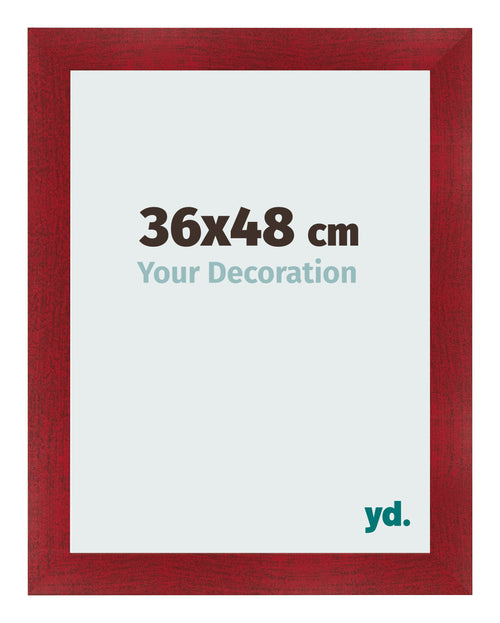 Fotokader 36x48cm Wijnrood Geveegd MDF Pisa Voorzijde Maat | Yourdecoration.be