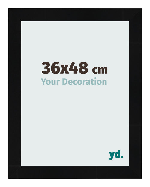 Fotokader 36x48cm Zwart Hoogglans MDF Pisa Voorzijde Maat | Yourdecoration.be