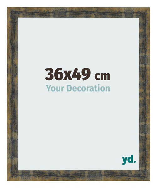 Fotokader 36x49cm Blauw Goud Gemeleerd MDF Pisa Voorzijde Maat | Yourdecoration.be