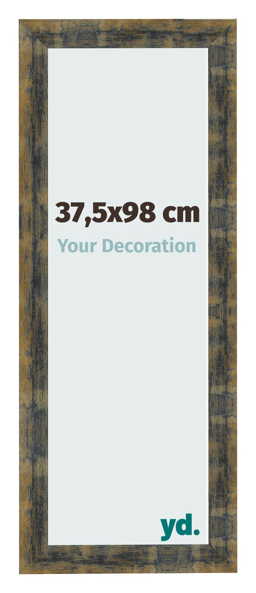 Fotokader 37 5x98cm Blauw Goud Gemeleerd MDF Pisa Voorzijde Maat | Yourdecoration.be